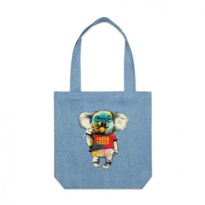 clik creative prints - male koala - denim-tote Thumbnail