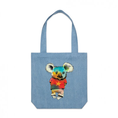 clik creative prints - young koala - star - denim-tote Thumbnail