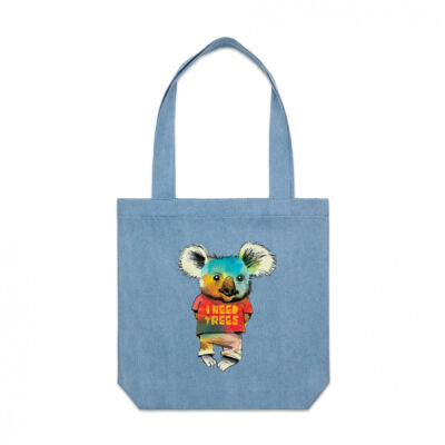 clik creative prints - young koala - denim-tote Thumbnail