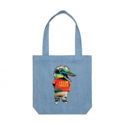 clik creative prints - kookaburra - denim-tote Thumbnail