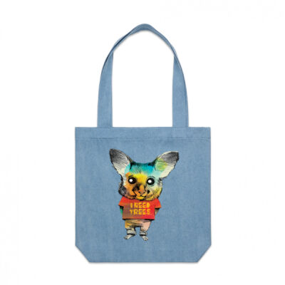 clik creative prints - possum - denim-tote Thumbnail