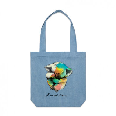 clik creative prints - baby koala - denim-tote Thumbnail