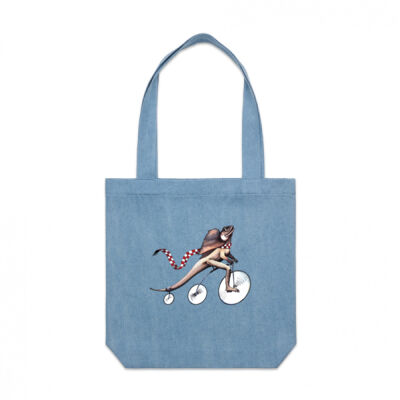clik creative prints - lizard - denim-tote Thumbnail