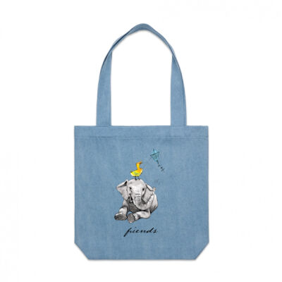 clik creative prints -friends-kite - denim-tote Thumbnail
