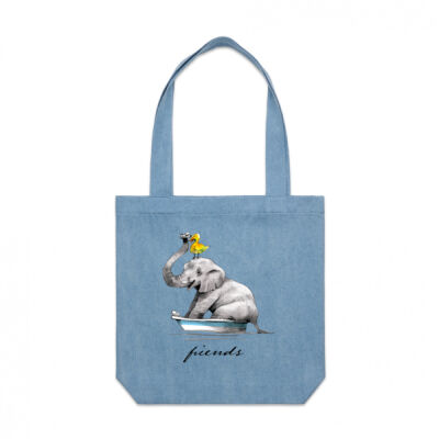 clik creative prints - friends-boat - denim-tote Thumbnail
