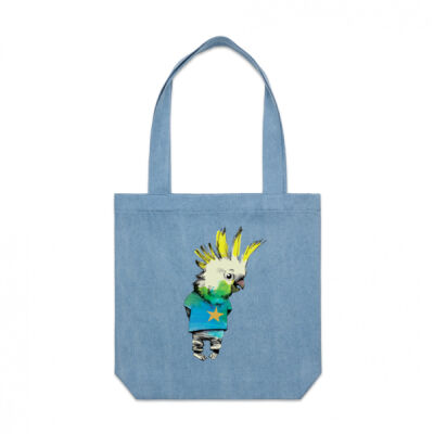 clik creative prints - cockatoo - star - denim-tote Thumbnail